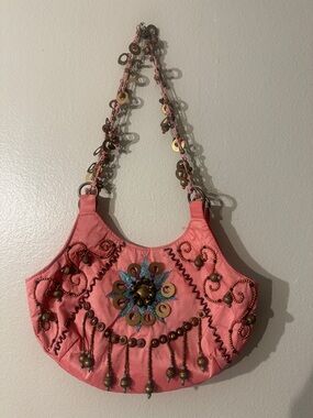 Vintage MaggiB pink Boho Shoulder Bag